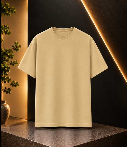 Clean Solid Natural Beige Streetwear Fit | Modern Aesthetic Unisex T-Shirt